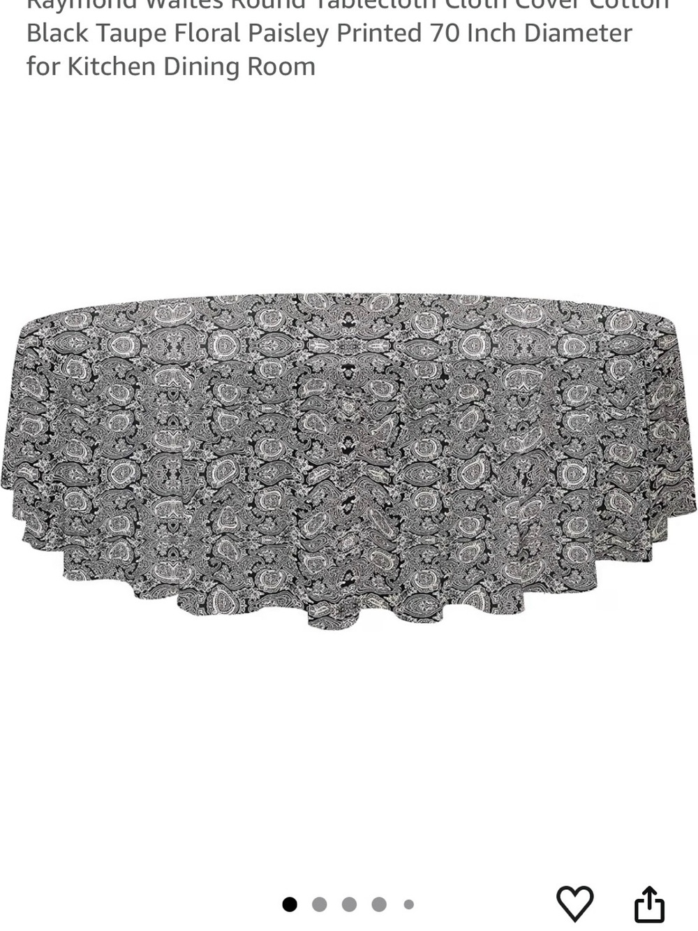 Black and White Paisley Tablecloth